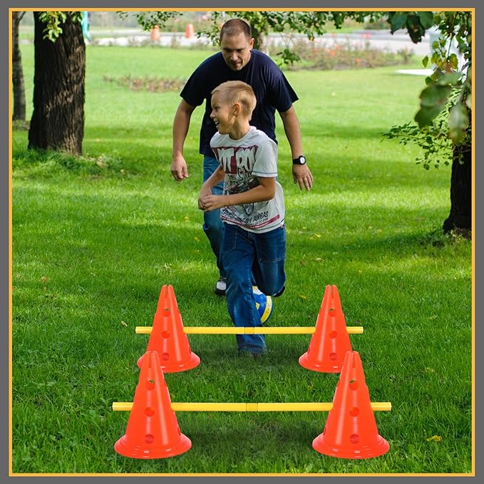 6 Sets Dog Agility Hurdle Cone Set Include 12 Agility 6 Agility