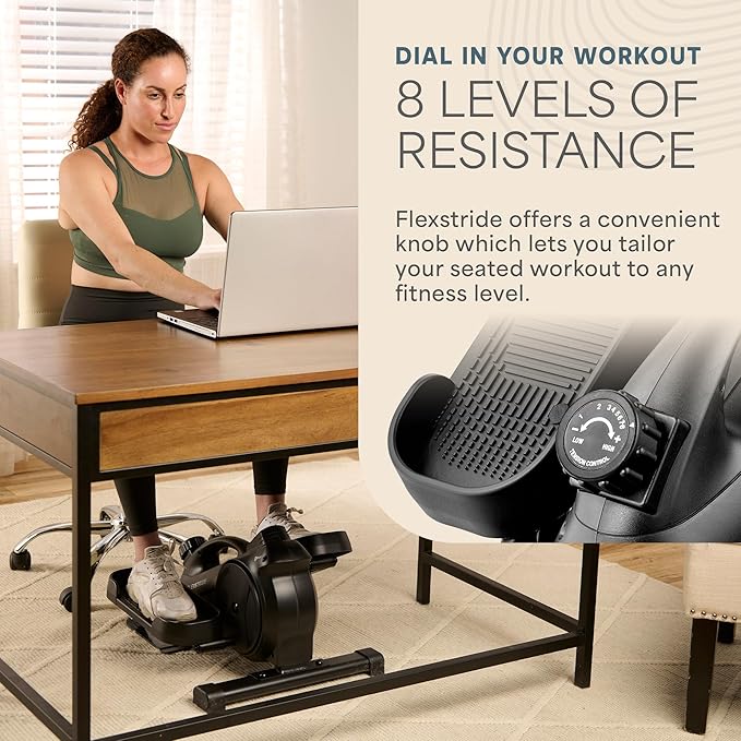 Lifepro Under Desk Elliptical Exercise Machine – Mini Bike Elliptical for Low Impact Leg & Arm Movement – Quiet Magnetic Resistance, LCD Display – Compact Seated Workout for Seniors