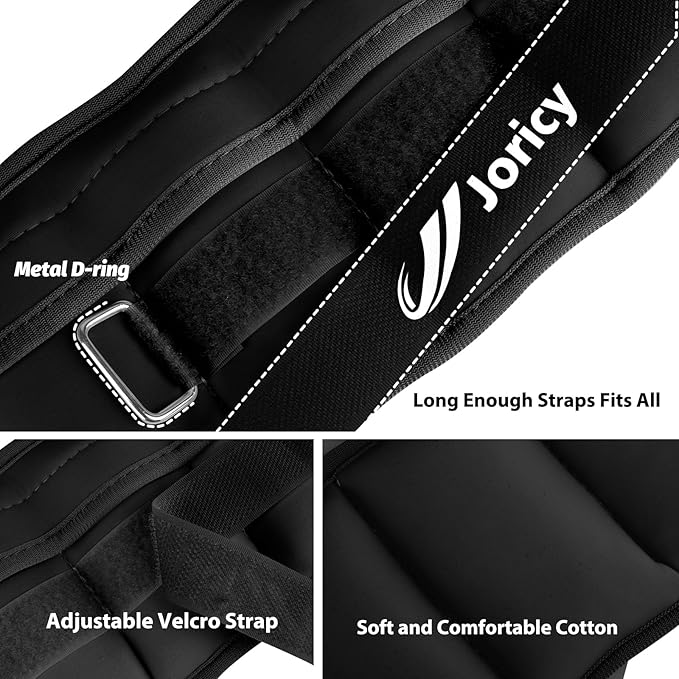 Adjustable Ankle Weights for Women Men Kids 1/2/3/4/5/6/8/10/12/20 1 Pair