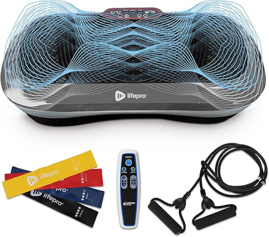 Lifepro Waver Vibration Plate Exercise Machine – High-Intensity Vibration for Muscle Activation, Full-Body Workout Vibrating Platform with Loop Bands, Fitness Equipment for Strength Toning & Fat Loss
