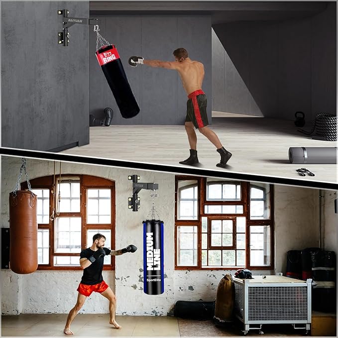 Heavy Bag Hanger - Wall Mount Punching Bag Hanger, Adjustable Heavy-Duty Boxing Bag Wall Bracket, Punching Bag Mount Stand for Home or Gym, for Kickboxing Bag, Muay Thai Bag,Etc (Supports up to 800Ib)