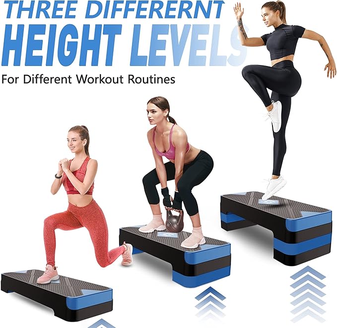 Aerobic Exercise Step 26.5" Step 4â€ 6â€ 6â€ 8â€ 8â€ Adjustable