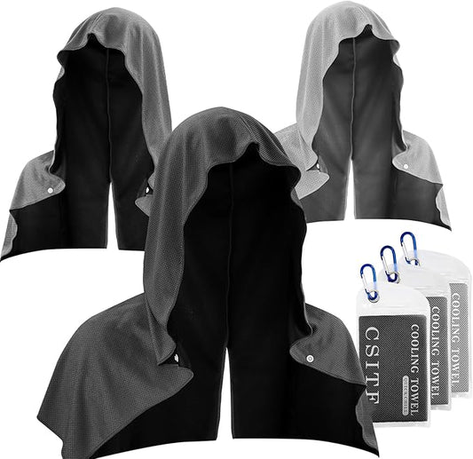 3 Pack Cooling Hoodie Towels for Neck and Face 50 Sun