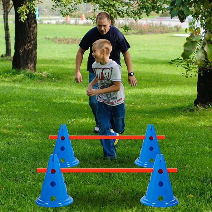 6 Sets Dog Agility Hurdle Cone Set Include 12 Agility 6 Agility