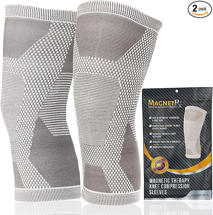 MagnetRX® Magnetic Knee Sleeve – (2-Pack) Effective Compression Knee Brace with Magnets for Comfort & Recovery – Magnetic Brace Support (X–Large)