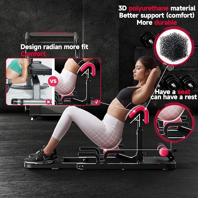 Hip Thrust & Squat Machine for Home – Multi-Function Glute Builder, Leg & Core Strengthening Equipment – Adjustable Sissy Squat, Hip Thrusts, Squat Assist Machine for Home Gym