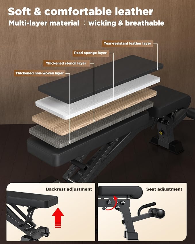 Adjustable Weight Bench for Home - Workout Bench