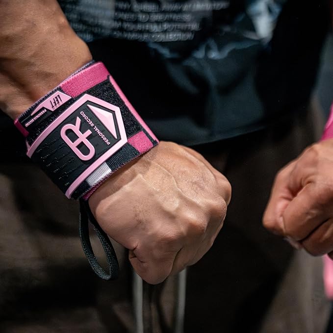 Heavy Duty Premium Wrist Wraps, More Elasticity, Reinforced Stitching, Extra Wide Strap, Strong Thumb Loop, Larry Wheels Weightlifting Wraps