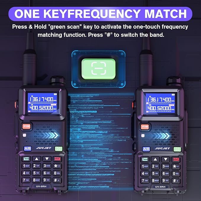5RH Ham Long Range Radio 10W Radio (Upgraded UV-5R), 999CH 999CH One 2500mAh Battery Charging(2 Pack)