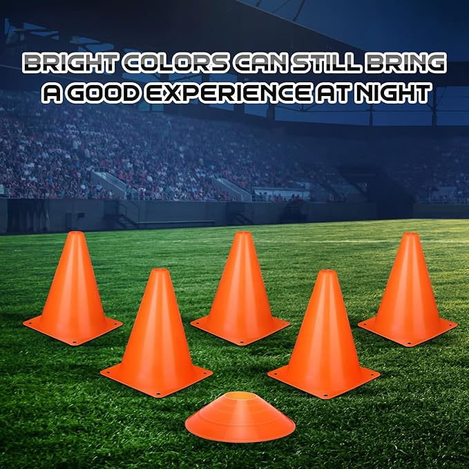 Hiboom 50 Pack Cones Sports Training Set 30 Pcs 7 Inch 20 Pcs