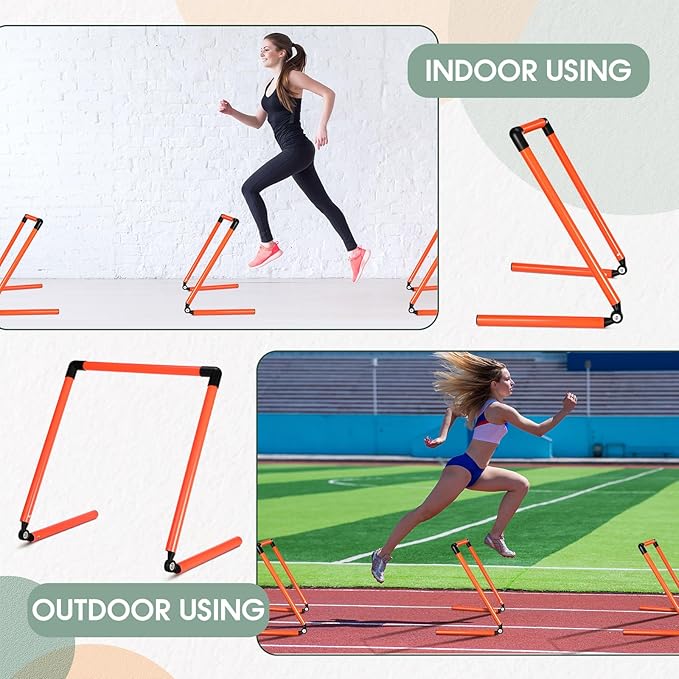 6 Pcs 20/24 Inch Adjustable Speed Training Hurdles