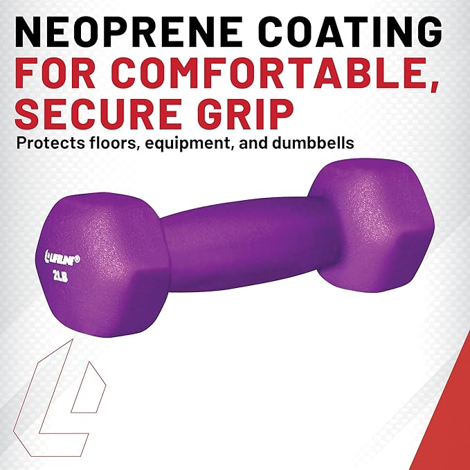 Lifeline Fitness Neoprene Dumbbell Weights - Premium Quality Equipment for Home Gym - Multiple Weight Options