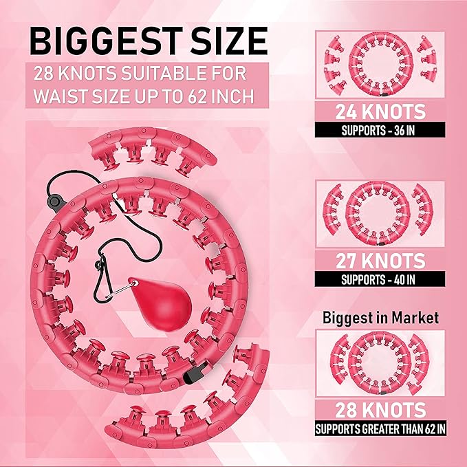 28 Detachable Knots Smart Weighted Hula Hoops