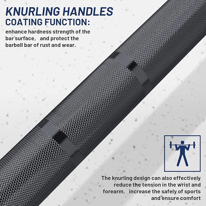7ft Olympic Barbell Bar 45LB Load 1500-lbs Capacity Available 2" Olympic