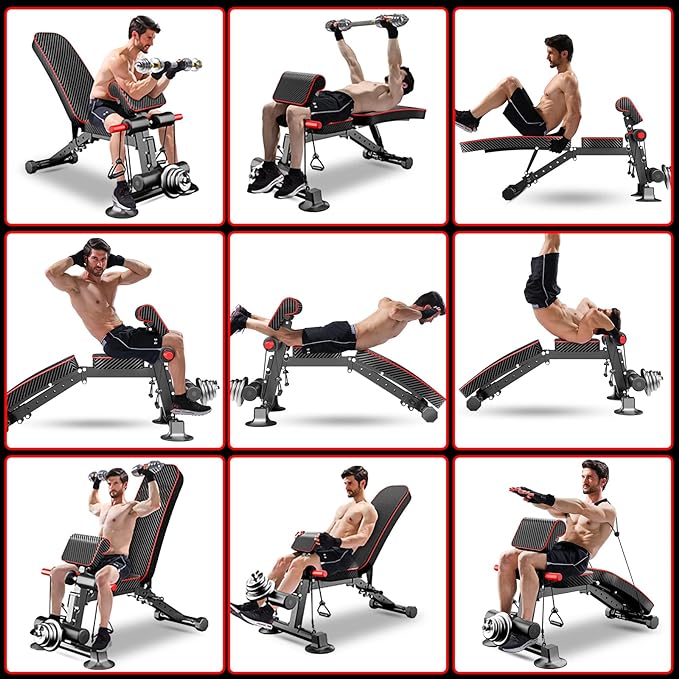 Adjustable Weight Bench - Utility workout Benches for Exercise