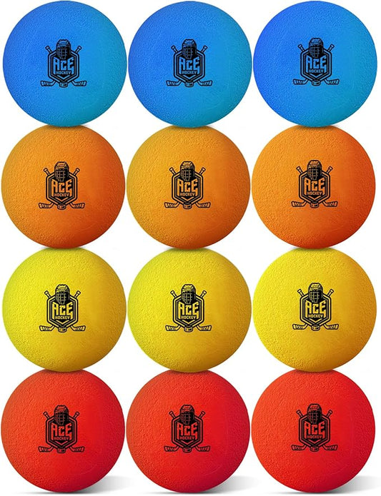 Mini Hockey Balls - 12 Soft Foam Balls 2" Indoor
