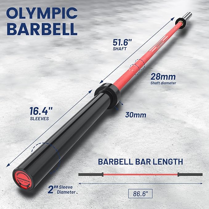 7ft Olympic Barbell Bar 45LB Load 1500-lbs Capacity Available 2" Olympic