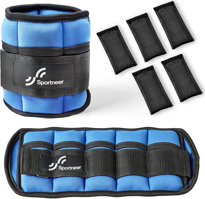Sportneer Adjustable Ankle Wrist Weights for Men Women Kids 2 lbs 1 Pair 4 lbs