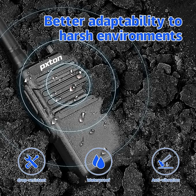 999S Rechargeable walkie talkies for Adults Long Range IP54 Waterproof 10 NOAA (2 Pack)