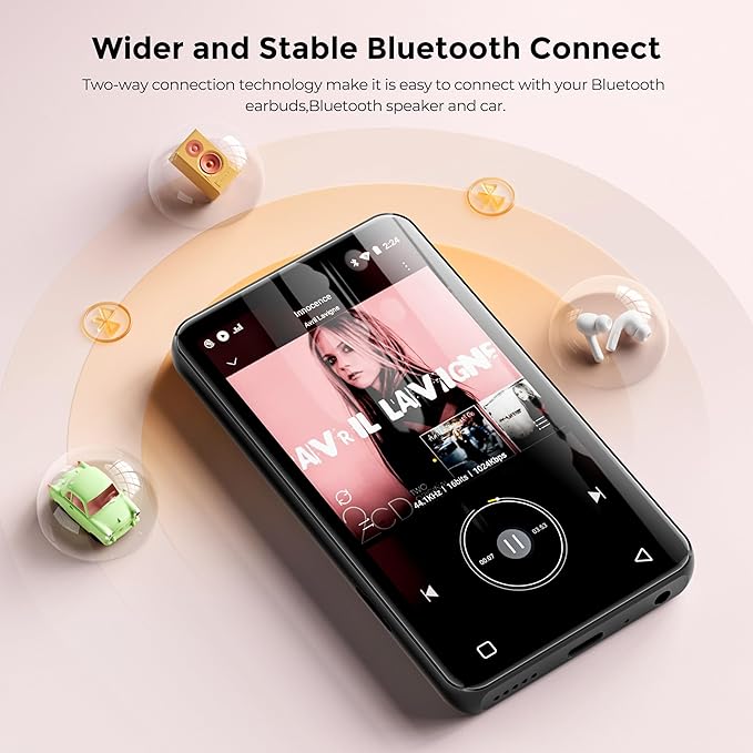 160GB MP3 Player with Bluetooth and WiFi, innioasis Music Player with Spotify,Pandora,Amazon Music,4" Touch Screen Android MP4 MP3 Player for Kids with Libby,Audible,Spotify Kids(Black)