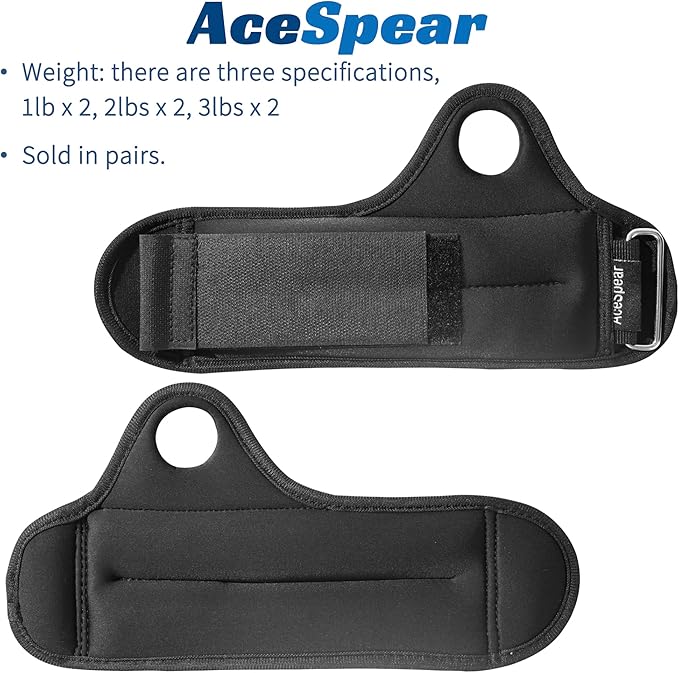 AceSpear Wrist Weights with Thumb Loops Lock 1lb*2 2lbs*2 2lbs*2 3lbs*2 3lbs*2 Ankle