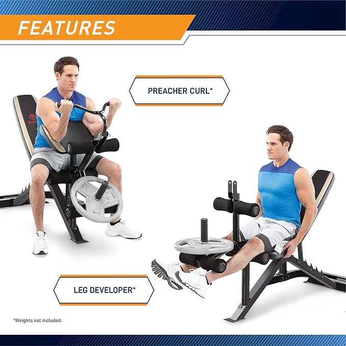 Marcy Olympic Weight Bench with Preacher Curl Pad