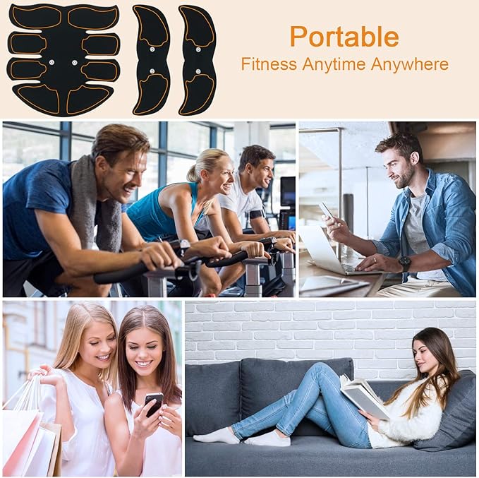 Abs Stimulator, Abdominal Toning Workout for Abdomen/Arm/Leg,Workout Equipment Women,10 pcs