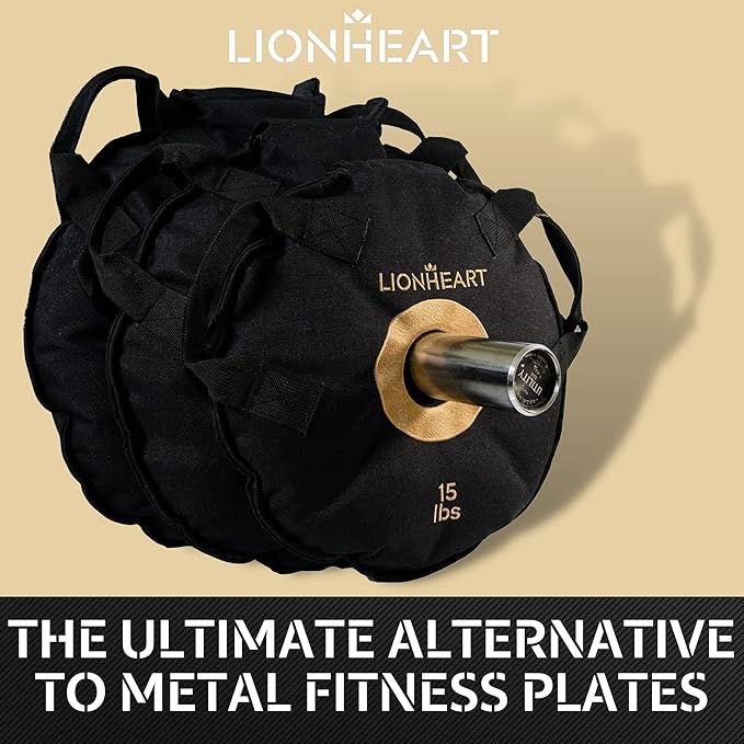 Lionheart Sand Weight Plates 10, 15, 15, 25, 25, 35, 35, 45 45 lb 2 Unfilled