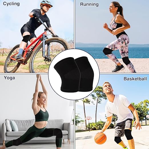 Kids Knee Sleeve Brace, 1 Pair Knee Compression Sleeve Breathable Children Knee Support Pad Elastic Soft Knee Protectors for Volleyball Football Dance Yoga Tennis Running Cycling Climbing(L)