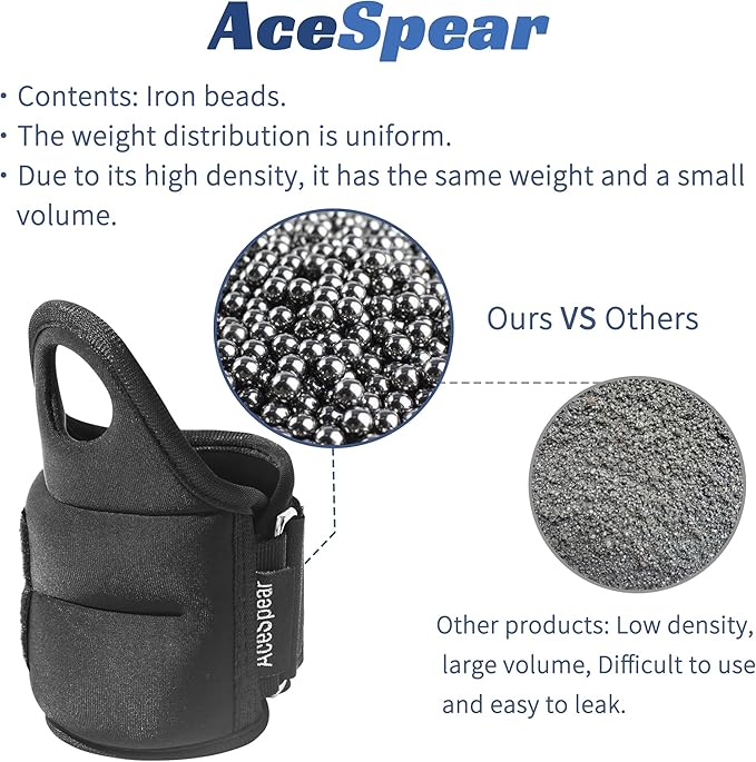 AceSpear Wrist Weights with Thumb Loops Lock 1lb*2 2lbs*2 2lbs*2 3lbs*2 3lbs*2 Ankle
