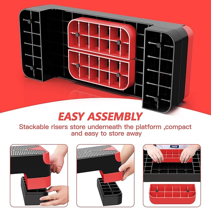 Aerobic Exercise Step 26.5" Step 4â€ 6â€ 6â€ 8â€ 8â€ Adjustable