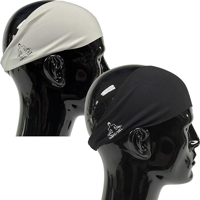 Headbands for Men and Women - Mens Sweatband & Sports Headband Moisture Wicking Workout Sweatbands for Running, Cross Training, Yoga and Bike Helmet Friendly