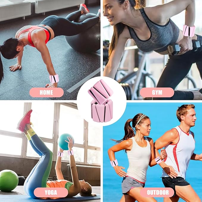 Adjustable Wearable Wrist Weights for Women and Man 2 (1lb (1lb Each)