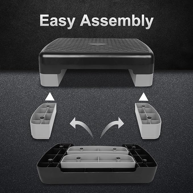 Height-Adjustable 4"-6" Step Aerobics Platform Fitness Equipment Stepper 2 Riser