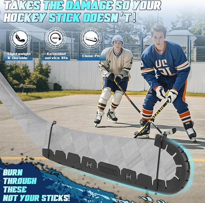 Hikeen Stick Blade Protector with 25 Wrap Ties,Wear-Resistant Hockey Blade Guard for Off Ice Training, Street Hockey, Universal Ice Hockey Traning Fit Kids, Intermediate, Senior Sticks