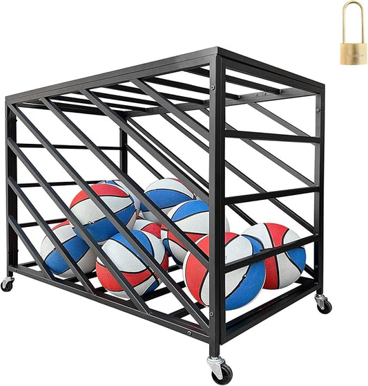 Lockable Storage Ball Cart 30 Basketballs