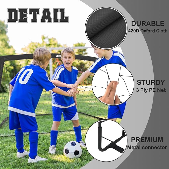 6x4FT / 9x5FT Kids Soccer Goal for Backyard