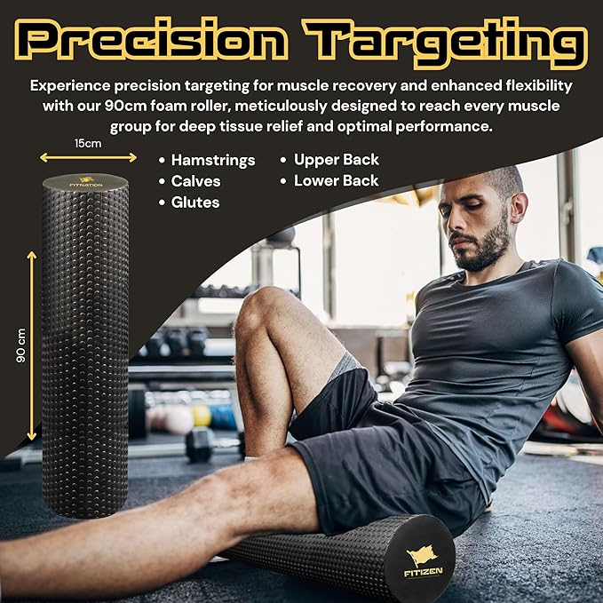 High-Density Foam Muscle Roller – Textured Foam Rollers 35" (FITIZEN 90 x 15 cm)