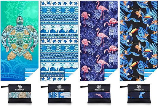 4 Pack Microfiber Lightweight Beach Towel Sand Free