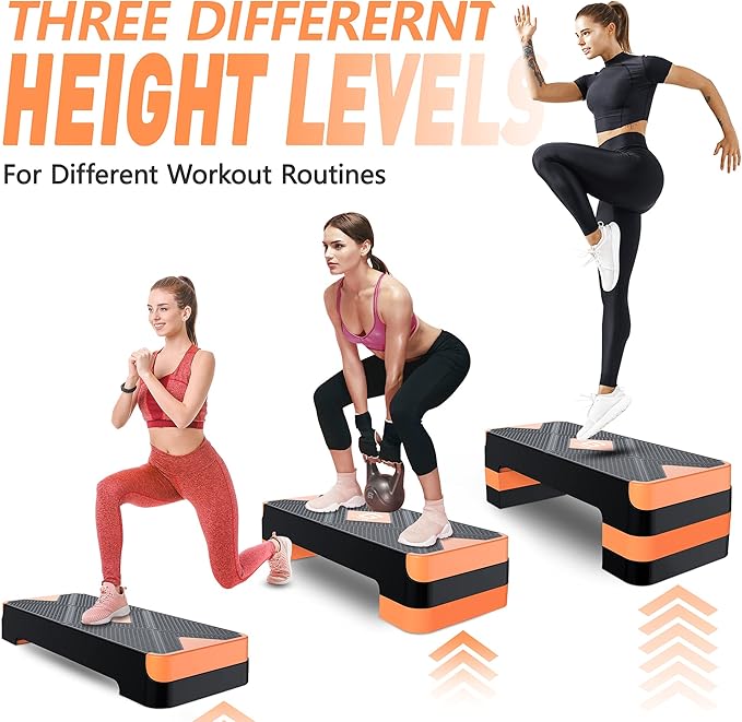 Aerobic Exercise Step 26.5" Step 4â€ 6â€ 6â€ 8â€ 8â€ Adjustable