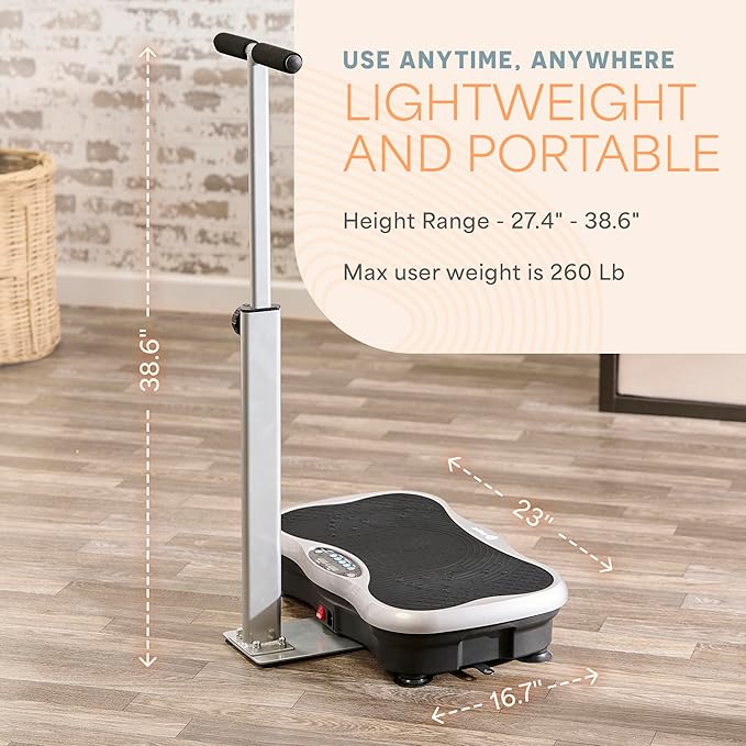 Lifepro Vibration Plate Exercise Machine with Magnetic Acupoints - Full Body Vibration Platform for Beginners and Recovery - Ideal Lymphatic Drainage Massager for Muscle Toning and Overall Fitness