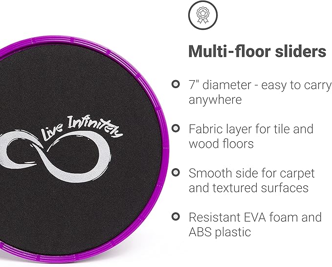 Live Infinitely Core Sliders – Dual Sided Fitness