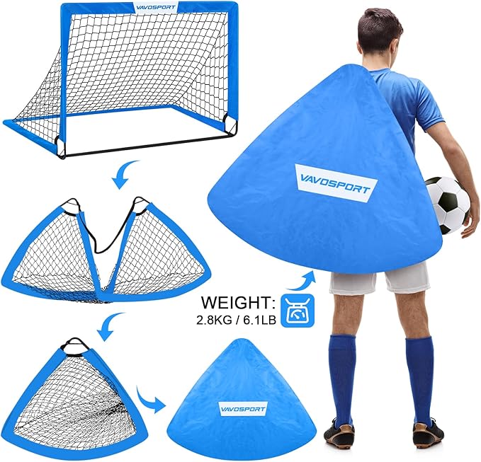 Kids Soccer Goals for Backyard Set - 2 4' x 3' Portable