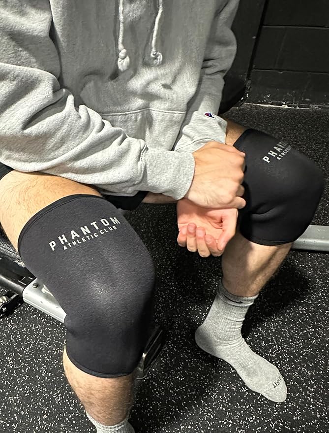 7mm Compression Knee Sleeves for Weightlifting Support, Powerlifting Strength, Heavy Squats, Cross Training, Gym Fitness, Sports – Strong Thick Neoprene Knee Braces for Men & Women (2 Pack, Small)