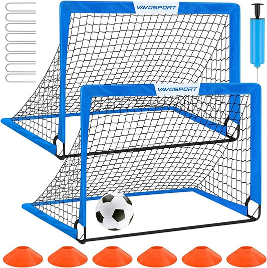 Kids Soccer Goals for Backyard Set - 2 4' x 3' Portable