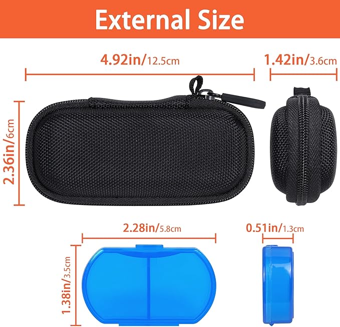 Hard Storge Case Replacement for AliveCor Kardia Mobile ECG Monitor Device 6/1L /SHANREN Heart Rate Monitors with Pill Organizer by Aenllosi