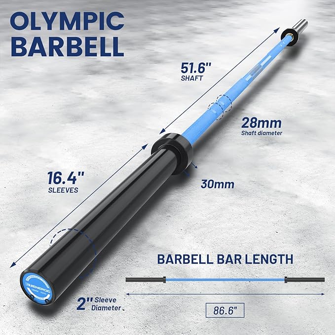 7ft Olympic Barbell Bar 45LB Load 1500-lbs Capacity Available 2" Olympic