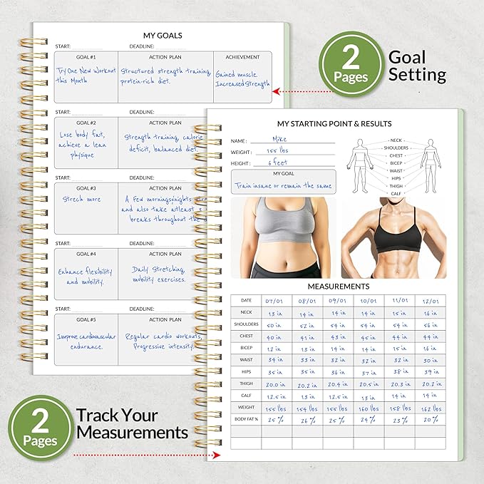 2025 Fitness Workout Journal Planner for Women & Men 2025 - 2025 Exercise 6.4" x 8.3" Fitness