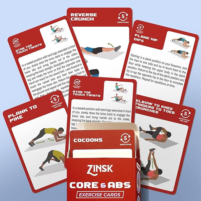 Abs and Core Exercise Cards – 75+ Workout