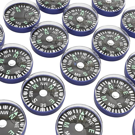 24 Pcs Hiking Compass 20mm Mini